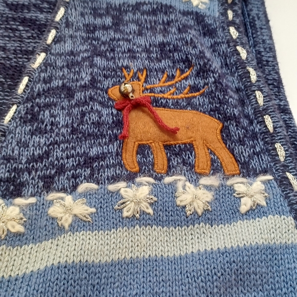 STAR BLUE ORIGINALS STUDIO UGLY VEST Size XL reindeer light dark blue zip - Picture 6 of 12